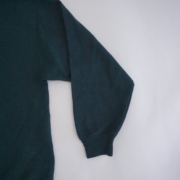 Vintage Whim Z Hunter Green Floral Leaf Sweatshirt Gold Contrast Collar Fall L - Picture 3 of 9